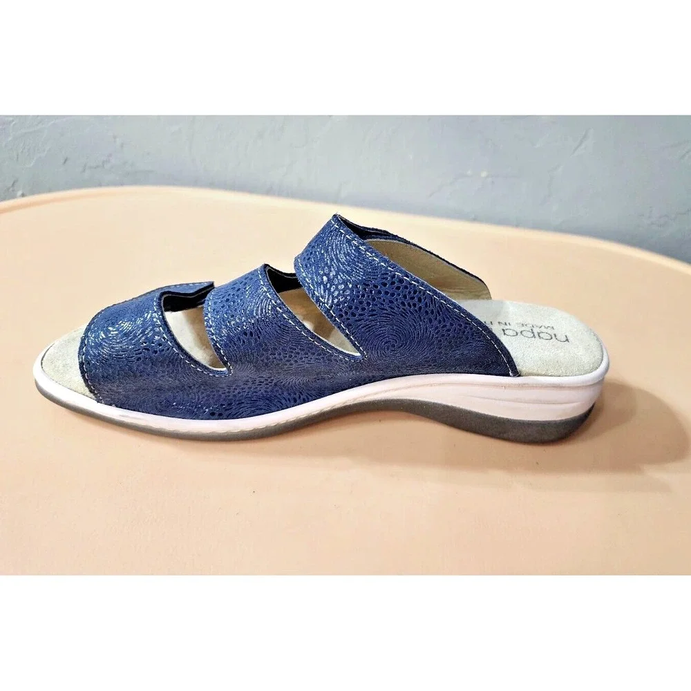 Napa Flex Women's Brenda Slides‎ Blue Sandals Size 10M Casual